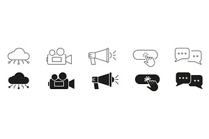 Digital Communication Icons, a Technology Illustration by Gentle Studio