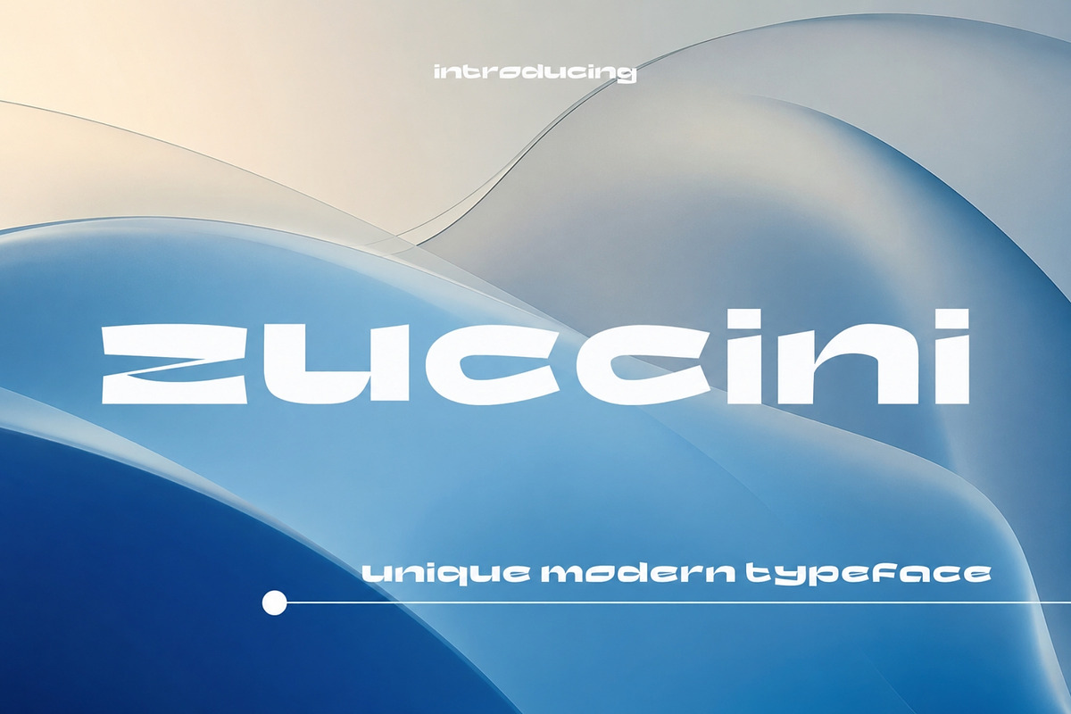 Zuccini - Unique Modern Typeface, a Sans Serif Font by HipFonts (Photo 1 of 10)