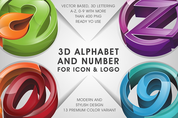 3D LETTERING for icon & logo preview 6