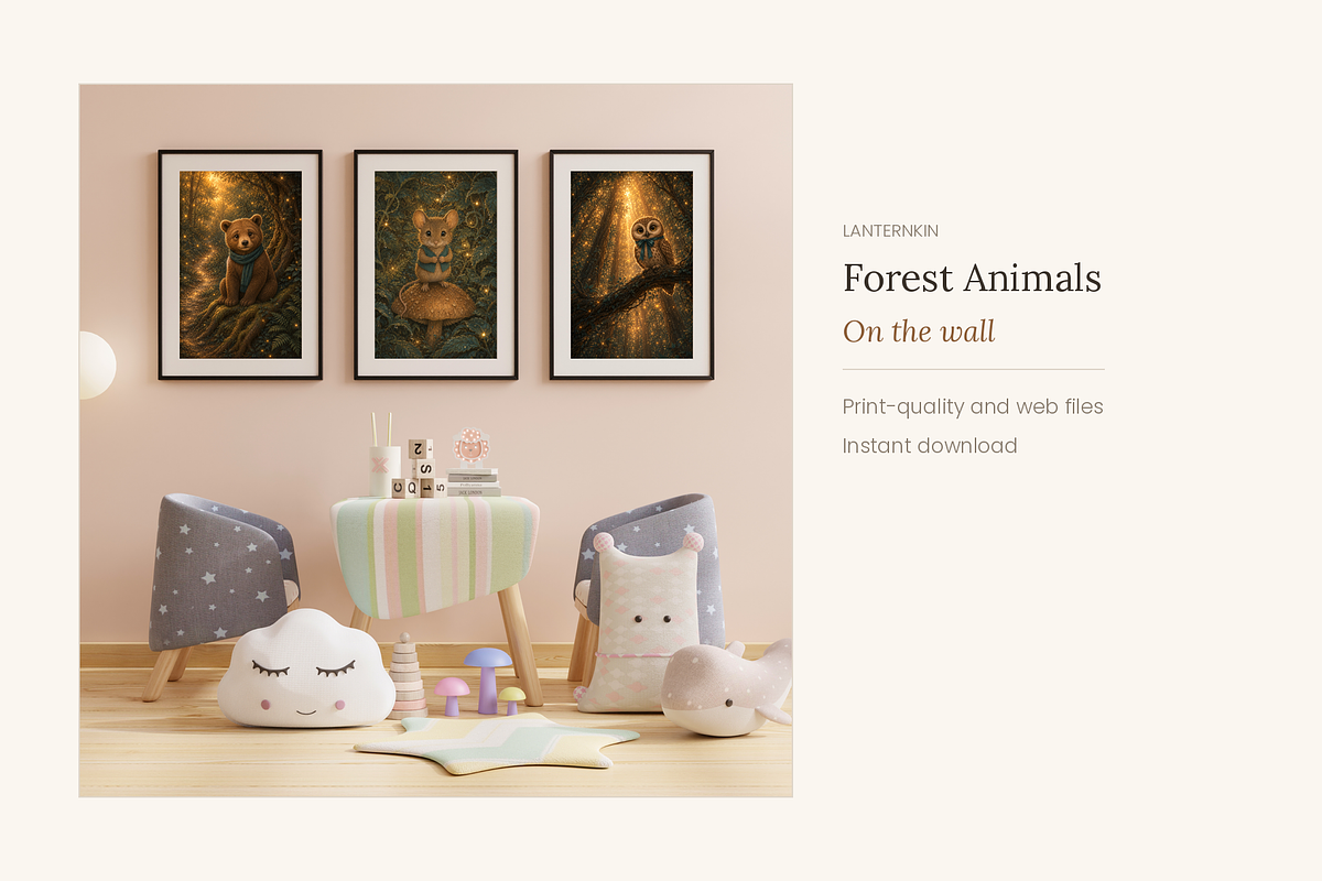 Woodland Forest Animals, Set of 6, an Animal Illustration by LanternkinStudio (Photo 4 of 10)