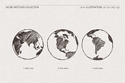 Etched Globe Sketches Collection, an Object Illustration by TheMountBirdStudio (Thumbnail 8 of 8)
