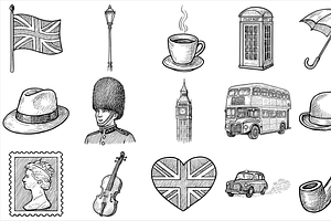 London Icon Set, an Object Graphic by nikagraphic