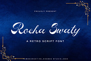Rocha Swaty - Retro Script Font, a Script Font by Dhabee (Thumbnail 1 of 15)