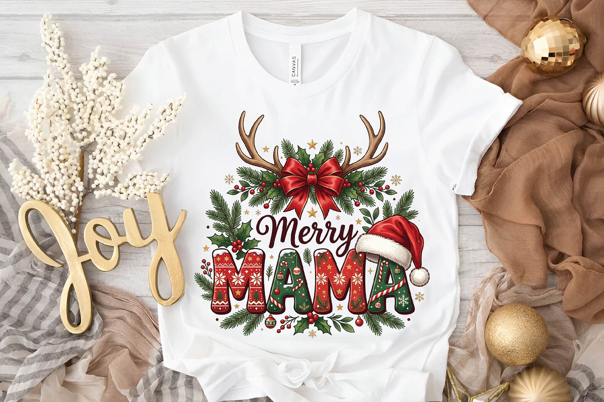 Merry Mama Christmas Sublimation Png, a Seasonal Illustration by DreamPrint404 (Photo 3 of 6)