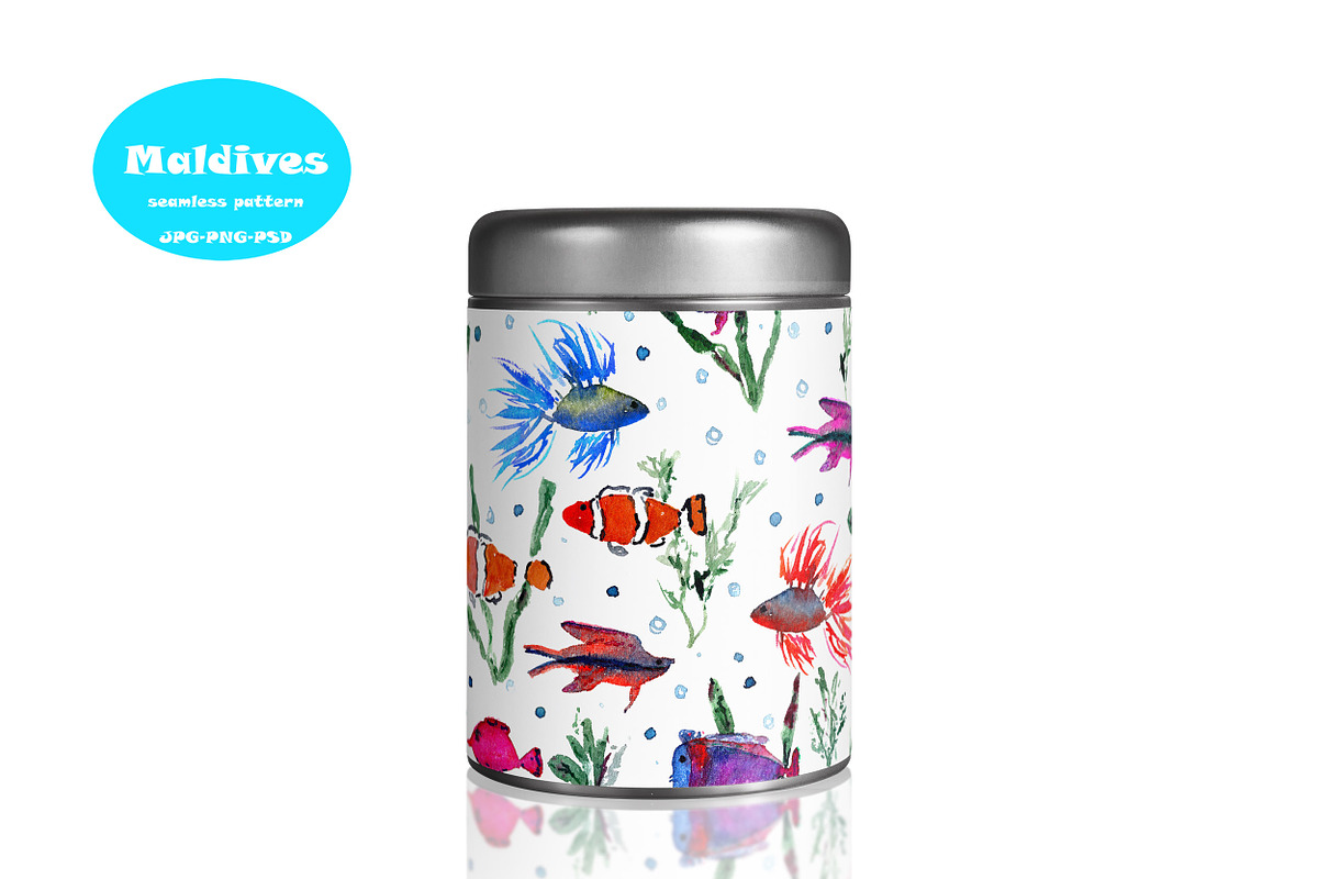 Maldives - fish pattern, a Pattern Graphic by Katerina Tova (Photo 6 of 7)