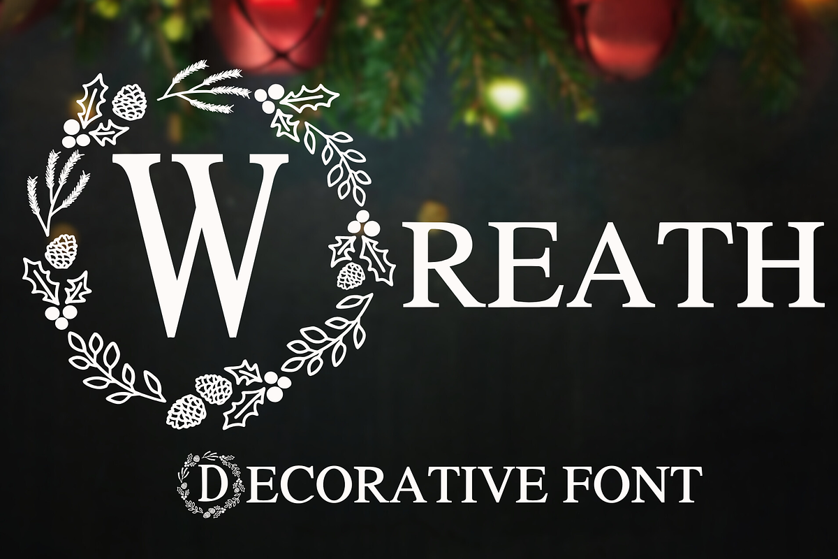 Chrismas wreath, a Symbol Font by Petal Pixels (Photo 1 of 9)