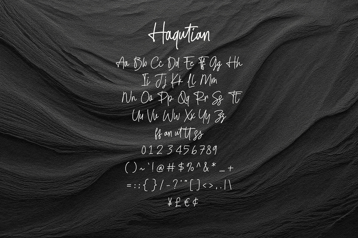 Haqutian Monoline Casual Signature, a Script Font by Maulana Creative (Photo 6 of 7)
