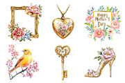 Golden Mother's Day Clipart, an Illustration by CreationArt (Thumbnail 3 of 5)