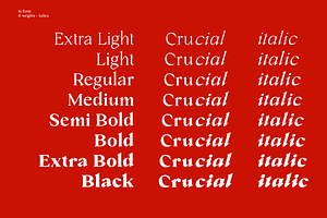 Crucial Sharp Serif Family Italic