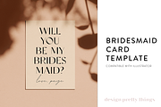 Bridesmaid Card Template, a Templates & Theme by designprettythings (Thumbnail 1 of 3)
