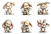 Whimsical Bunny Easter Clipart, an Illustration by Dream Creation (Thumbnail 4 of 7)