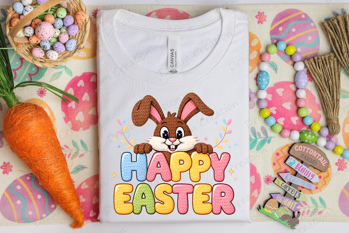 Yarn Crochet Happy Easter PNG, an Illustration by Dream Creation (Photo 2 of 6)