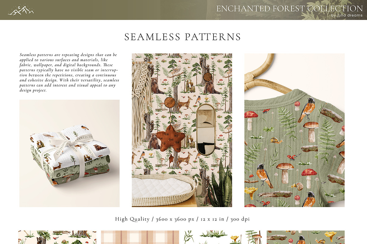 Enchanted Forest Watercolor Art, an Object Graphic by Julia Dreams (Photo 3 of 12)