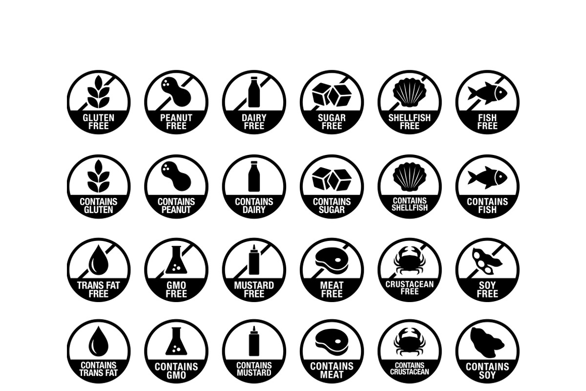 42 Food Allergy & Products Label V2, an Icon by PremiumGoods (Photo 2 of 2)