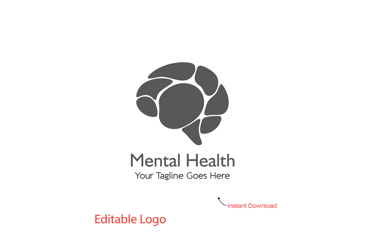 Minimalist Brain Logo Template, a Branding & Logo Template by YUDesignStore (Photo 2 of 9)