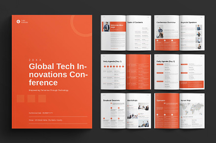Conference Agenda Template, a Brochure Template by E-Type