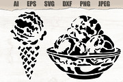 Stencils Ice Cream, a Food Illustration by MARYCRAFTIRIA (Thumbnail 1 of 3)
