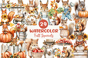 Fall Squirrels Garden Clipart, an Illustration by CreationArt (Thumbnail 1 of 5)