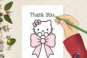 Hello Kitty With Pink Bow Png, an Illustration by Creative Art (Thumbnail 2 of 6)