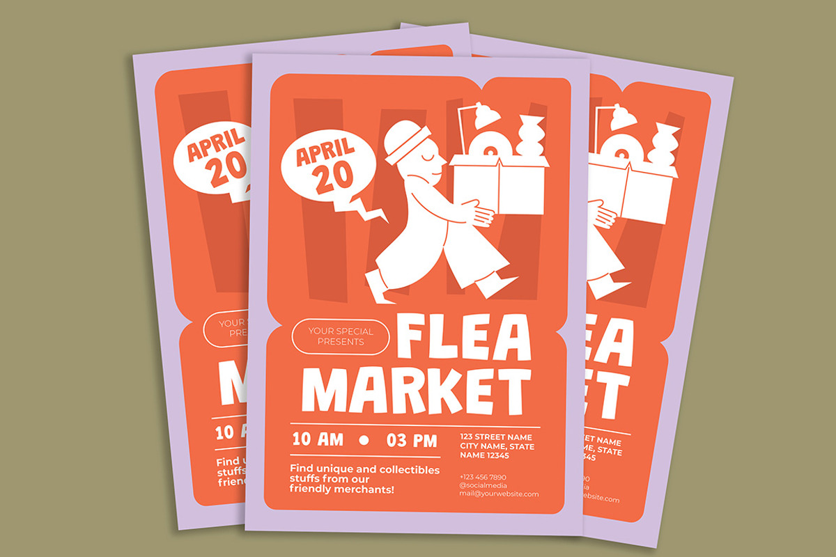 Modern Flea Market Flyer, a Flyer Template by Gumico Studio. (Photo 3 of 3)