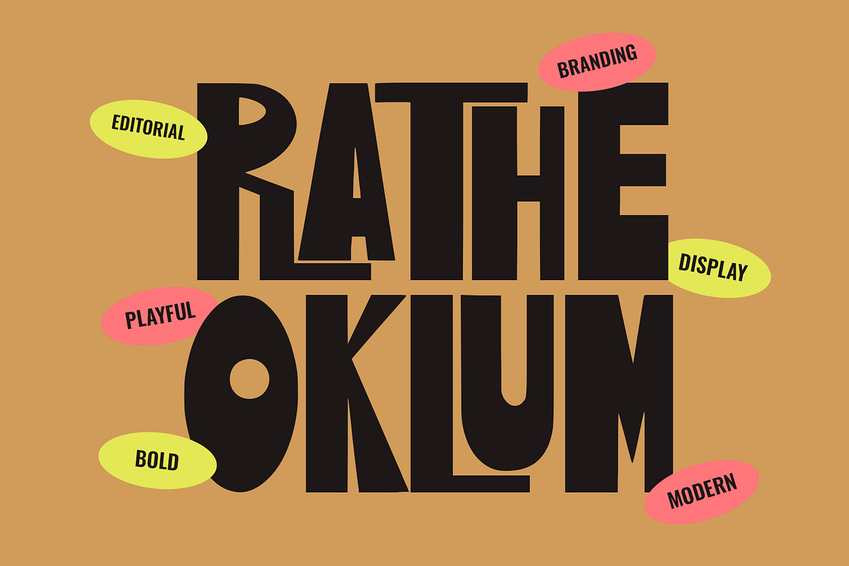 Rathe Oklum Modern Bold Display Font, a Sans Serif Font by Maulana Creative (Photo 1 of 8)