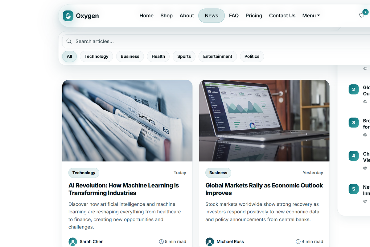 Oxygen Aura Bootstrap 5 Template, a Bootstrap Template by GeorgeMichel (Photo 6 of 11)
