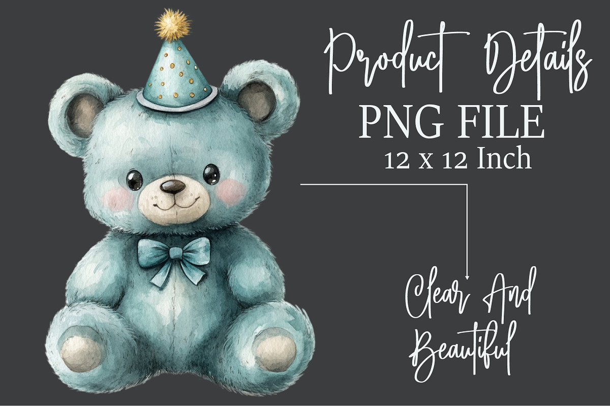 Teal Birthday Sublimation Clipart, an Illustration by Rose Art (Photo 5 of 5)