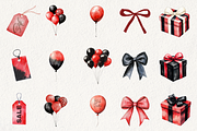 Black Friday's Black & Red Clipart, an Illustration by NadiaTheronArt (Thumbnail 3 of 5)
