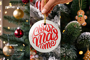 Christmas Ceramic Ornament Mockup, a Product Mockup by PrimeMockup (Thumbnail 9 of 11)