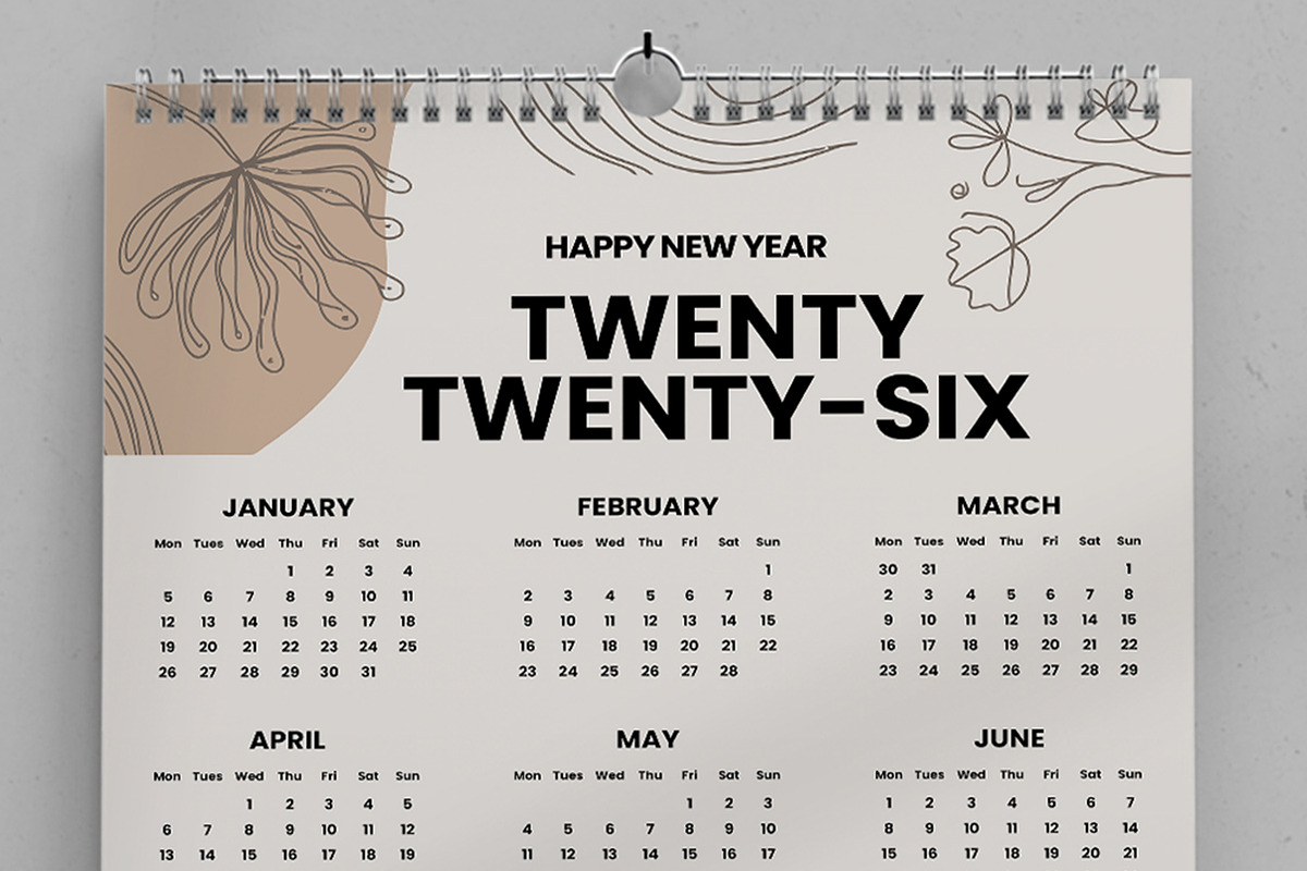 Wall Calendar Template 2026, a Stationery Template by ContestDesign (Photo 2 of 3)