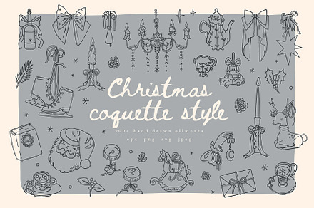 Coquette Christmas whimsical clipart, an Object Graphic by Cute vector