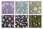 Small Floral Knitted Seamless Patter, a Pattern Graphic by CreationArt (Thumbnail 2 of 5)