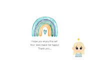 Watercolor blue rainbow clipart, an Illustration by Natalya_Mona_Art (Thumbnail 3 of 3)