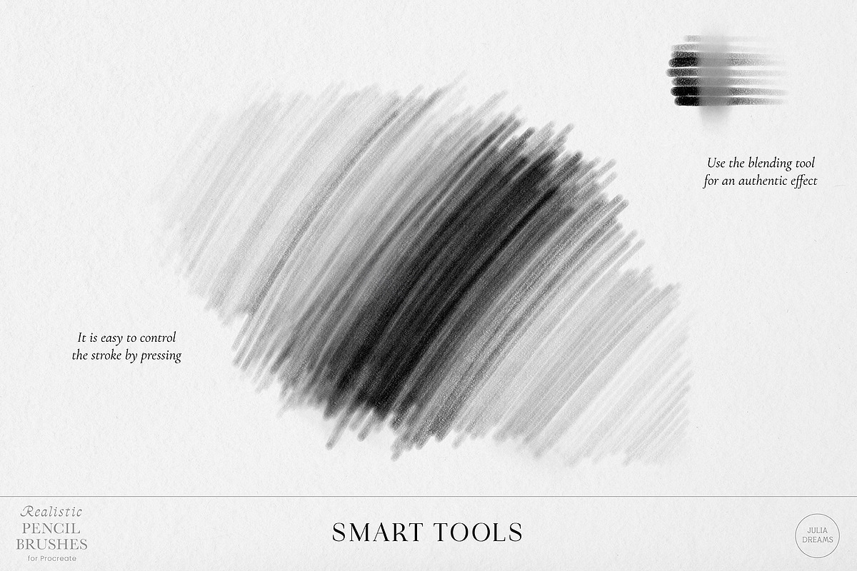 Realistic Pencil Procreate Brushes, a Brush Add-On by Julia Dreams (Photo 8 of 11)