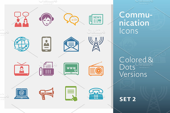 Communication Icons Set 2 Colored