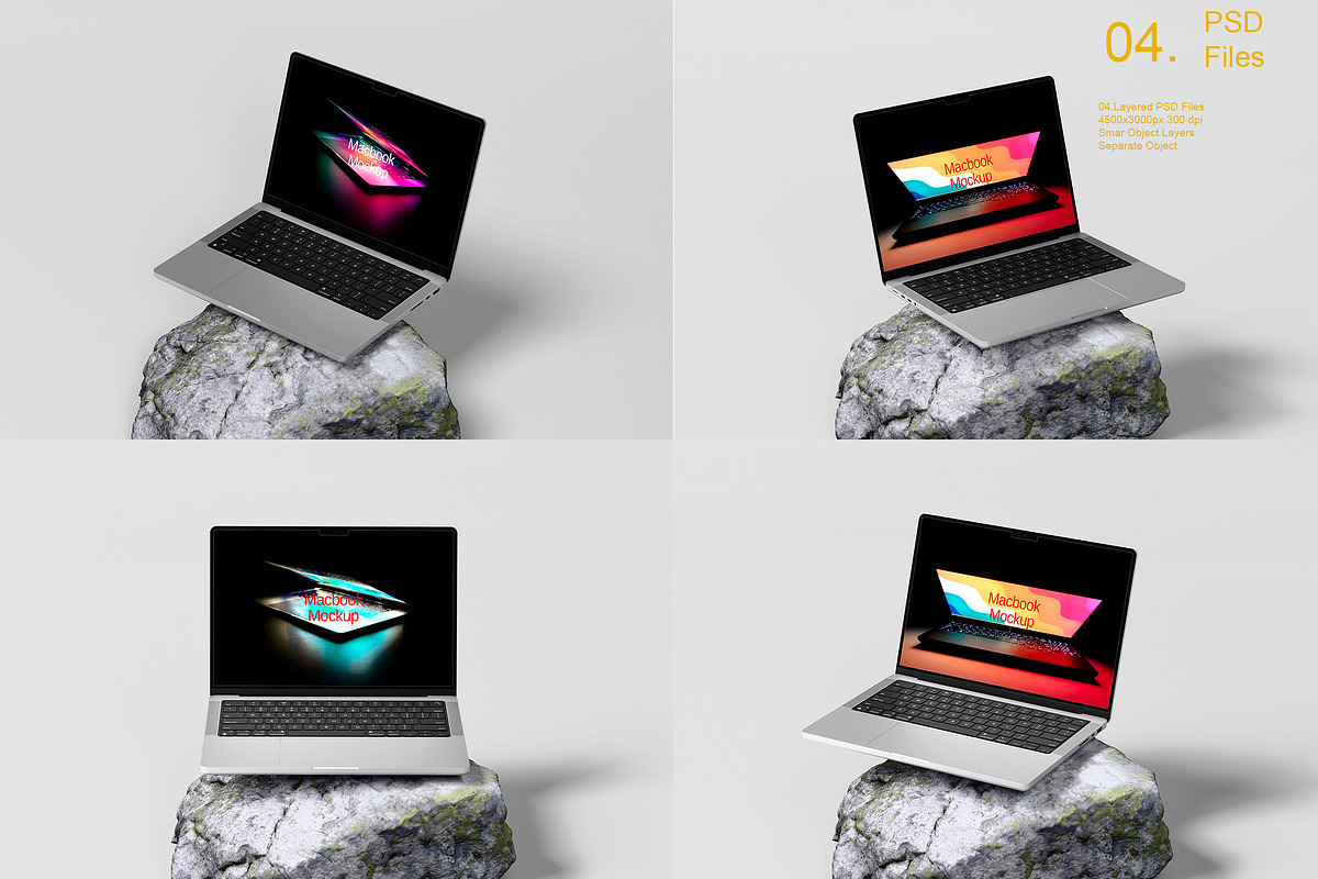 High-Quality MacBook Mockup, a Wearable Device Mockup by safrizalstudio (Photo 1 of 5)