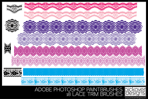 18 Lace Trim Brushes - PHOTOSHOP