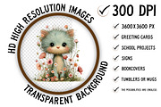 Whimsical Spring Cats Clipart, an Illustration by Craft Nest (Thumbnail 2 of 11)