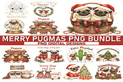 Merry Pugmas Dog Lover PNG Bundle, an Object Graphic by Digi_Design_World (Thumbnail 3 of 3)