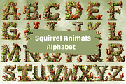 Squirrel Animals Alphabet Clipart, a Decorative Illustration by Dizzy Art Studio (Thumbnail 1 of 2)