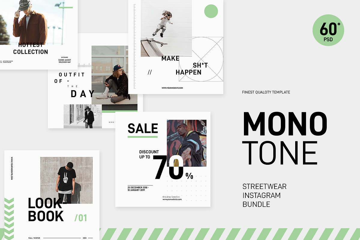 Monotone Streetwear Instagram Bundle, a Social Media Template by muhisya (Photo 1 of 9)