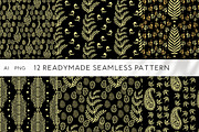 Vintage Golden Stamp Patterns, a Pattern Graphic by Design Unique (Thumbnail 9 of 12)