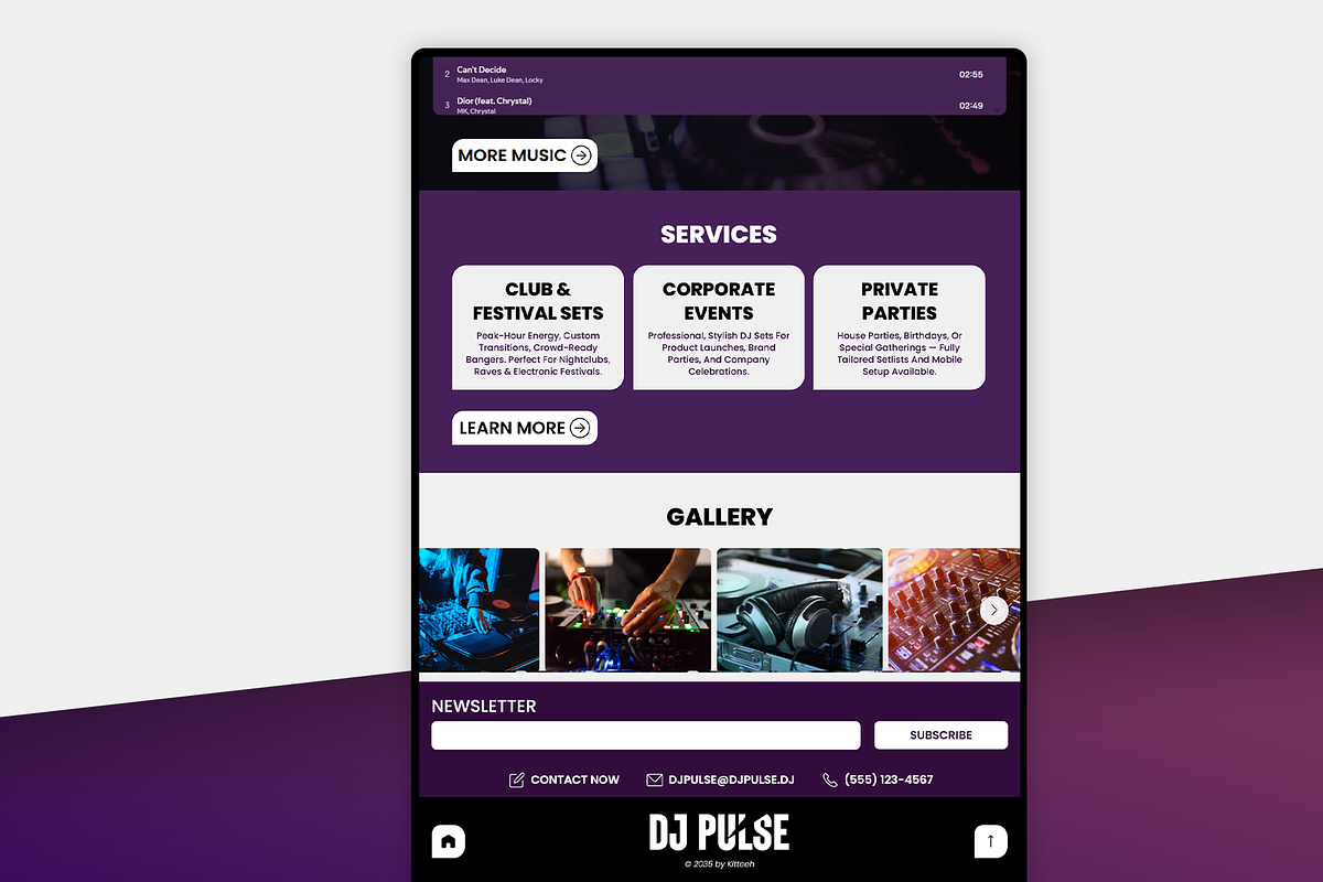 DJ & Disco Website Template, a Wix Template by Kitteeh (Photo 8 of 21)