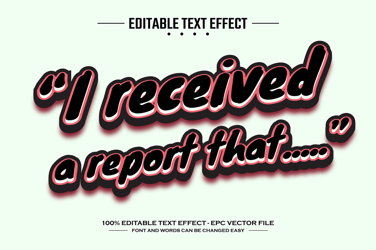 Received report editable text effect, a Layer Style Add-On by nicemorning (Photo 1 of 3)