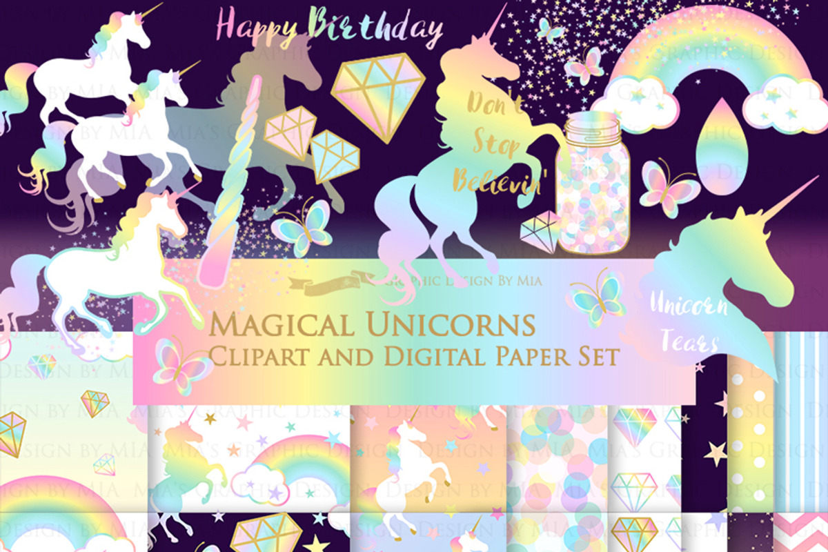 Magical Unicorns, Einhorn, Rainbow, an Illustration by Mia's Graphic Design (Photo 2 of 10)