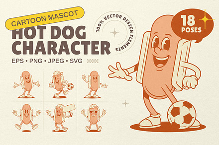 Hot Dog Cartoon Mascot Character