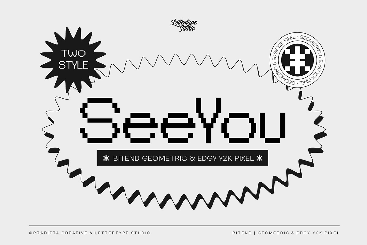 Bitend Geometric Edgy Y2K Pixel Font, a Sans Serif Font by Lettertype Studio (Photo 15 of 15)