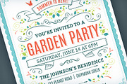Garden Party Invitation Template, an Invitation Template by Mera Pixels (Thumbnail 1 of 3)