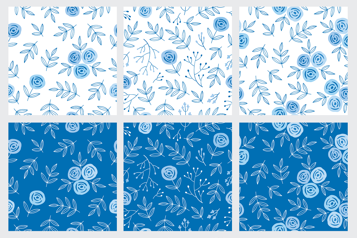 Seamless Floral Patterns, a Pattern Graphic by Tkoko vectors & patterns (Photo 5 of 11)