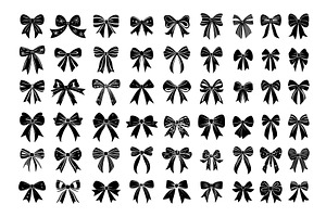 Black decorative bows icons. Favor, an Object Illustration by Stock-Smart-Start